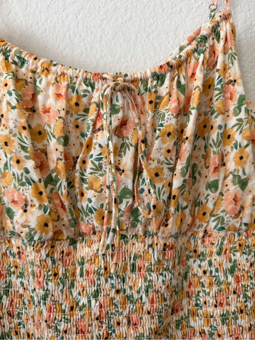 Women’s Floral Smocked Maxi Dress - Large - Picture 3 of 11